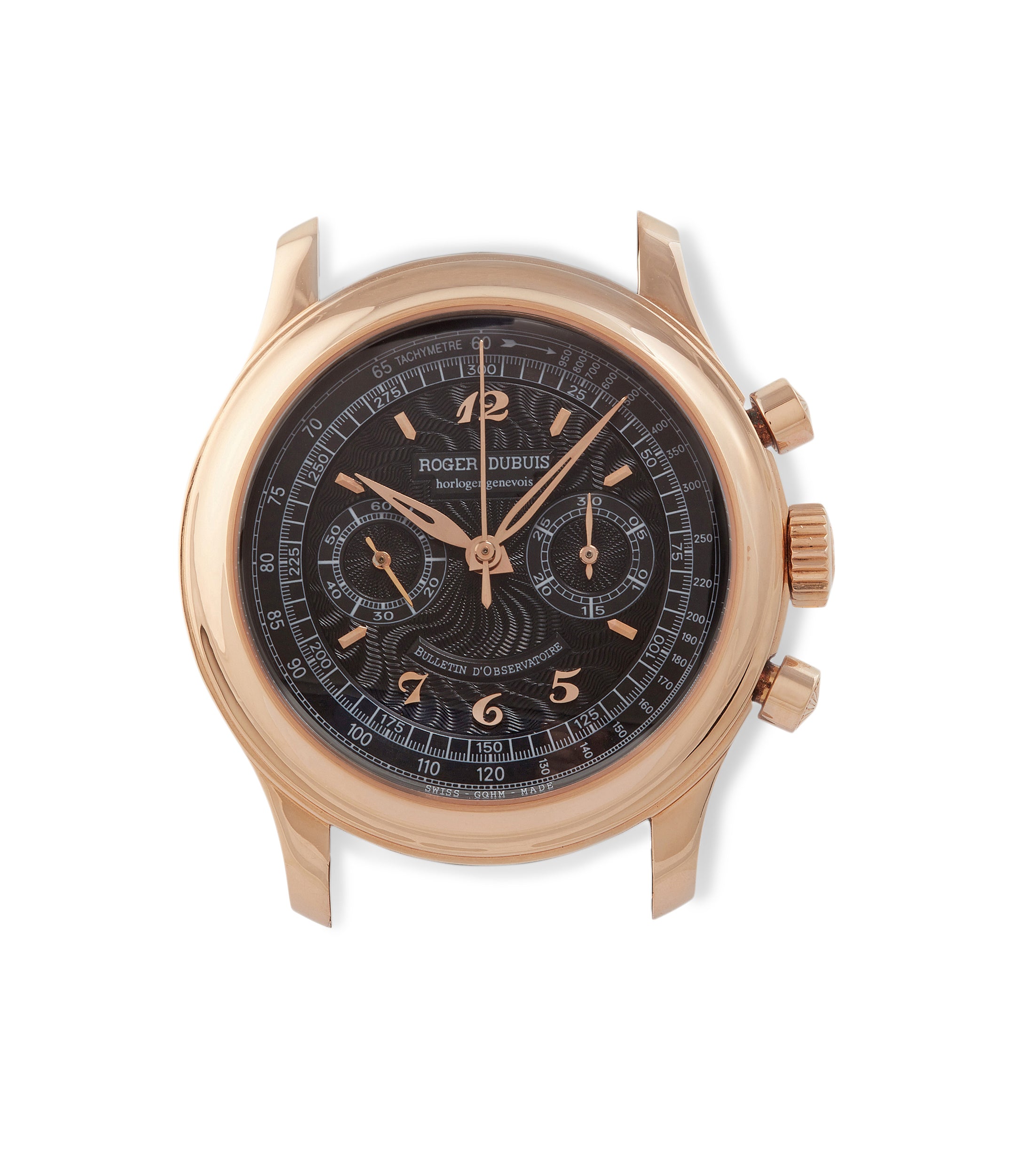 LOT:55  DE GRISOGONO - a limited edition gentleman's 18ct rose gold Instrumento  Doppio chronograph wrist watch.