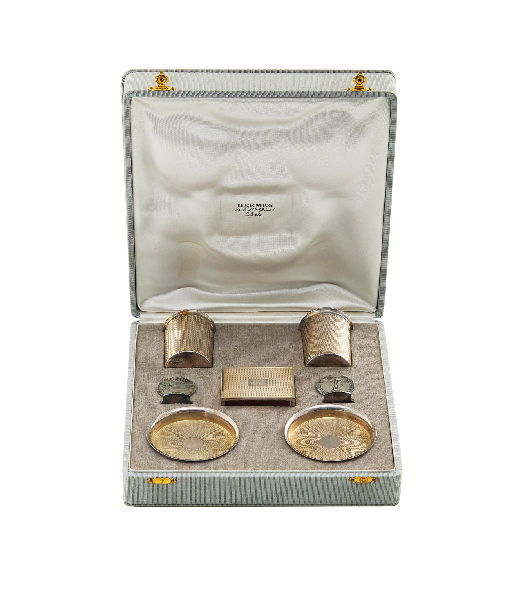 selling vintage Hermès Paris smoking set  silver rare collectable at A Collected Man London