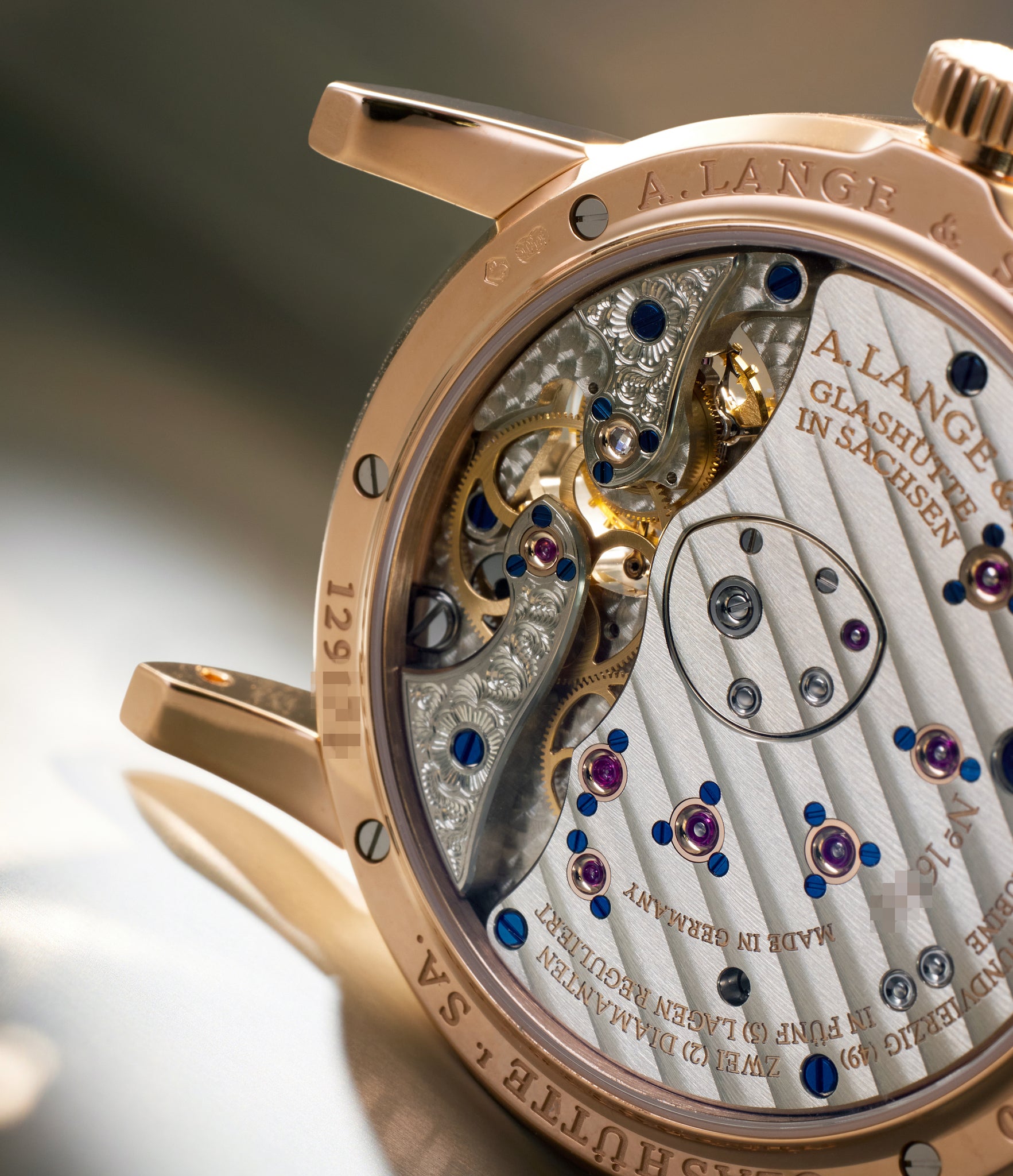 caseback A. Lange & Söhne Lange 1 Tourbillon 704.032 Pink Gold preowned watch at A Collected Man London
