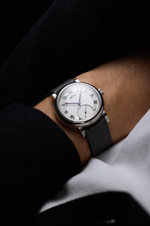 on the wrist Roger W. Smith Series 1  White Gold preowned watch at A Collected Man London