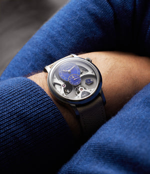 on the wrist Romain Gauthier Insight Micro-Rotor  Titanium preowned watch at A Collected Man London
