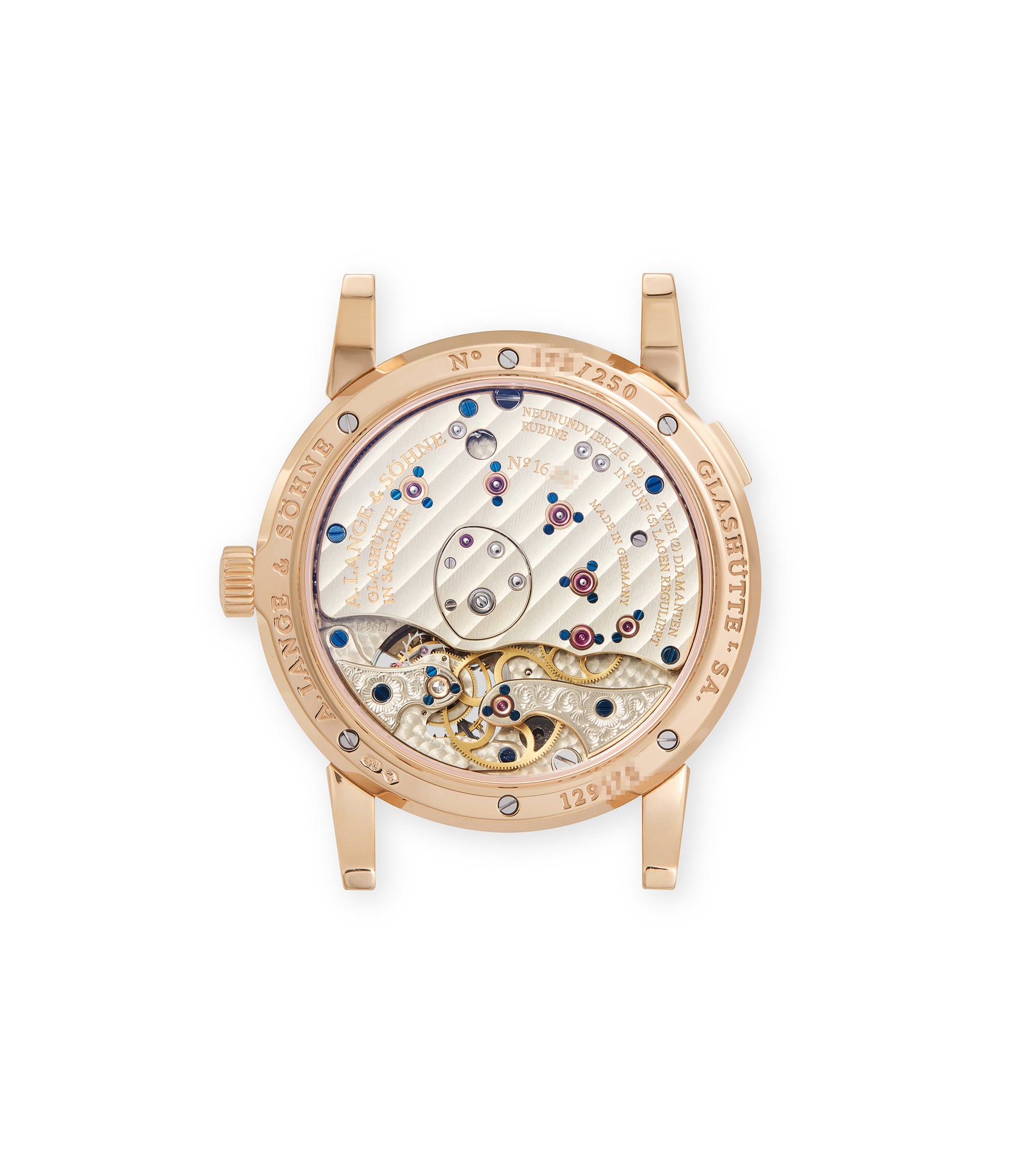 caseback A. Lange & Söhne Lange 1 Tourbillon 704.032 Pink Gold preowned watch at A Collected Man London