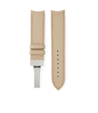 Buy grained leather quality watch strap in sandstone sphinx beige from A Collected Man London, in short or regular lengths. We are proud to offer these hand-crafted watch straps, thoughtfully made in Europe, to suit your watch. Available to order online for worldwide delivery.