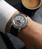 on the wrist Parmigiani Fleurier Toric Tourbillion Unique Piece PF000487 Platinum preowned watch at A Collected Man London