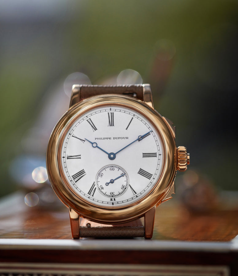 world record price for independent watchmaker Philipppe Dufour Grande et Petite Sonnerie sold at A Collected Man authroised re-seller of Dufour watches