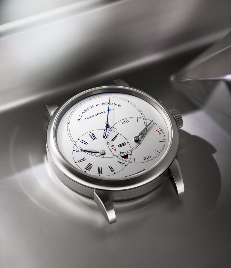 rare A. Lange & Söhne Richard Lange Jumping Seconds  Platinum preowned watch at A Collected Man London