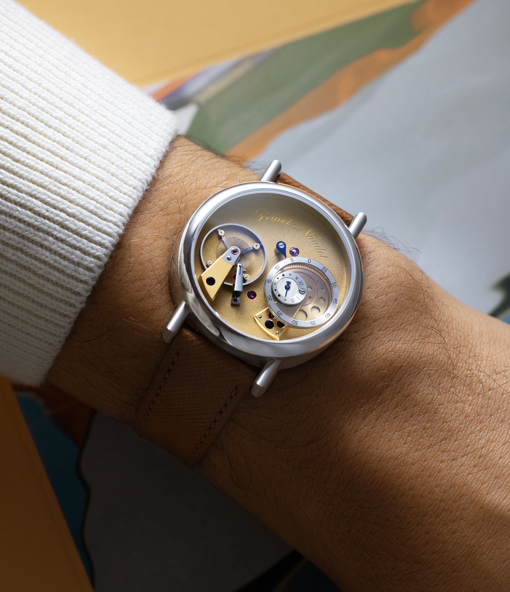 on the wrist Cyril Brivet-Naudot Eccentricity Prototype  Stainless Steel preowned watch at A Collected Man London