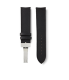 Buy saffiano quality watch strap in polished obsidian black from A Collected Man London, in short or regular lengths. We are proud to offer these hand-crafted watch straps, thoughtfully made in Europe, to suit your watch. Available to order online for worldwide delivery.