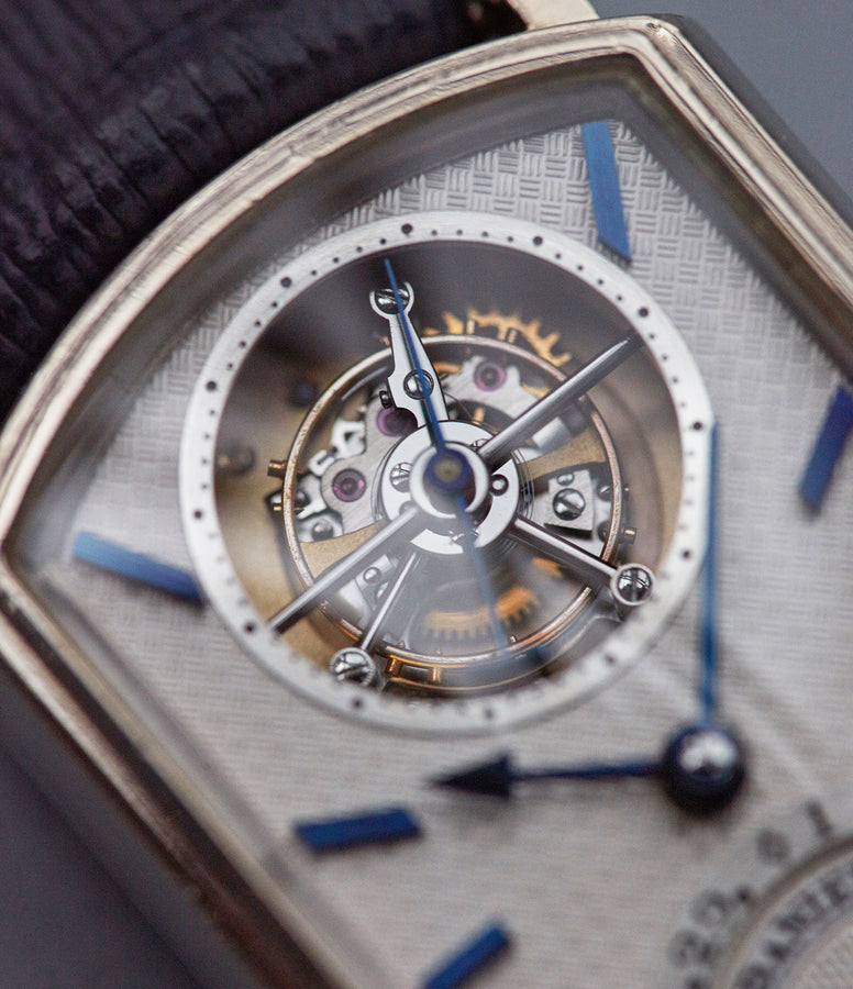 Discover George Daniels | Co-axel George Daniels Blue Tourbillon White Gold Wristwatch A Collected Man London