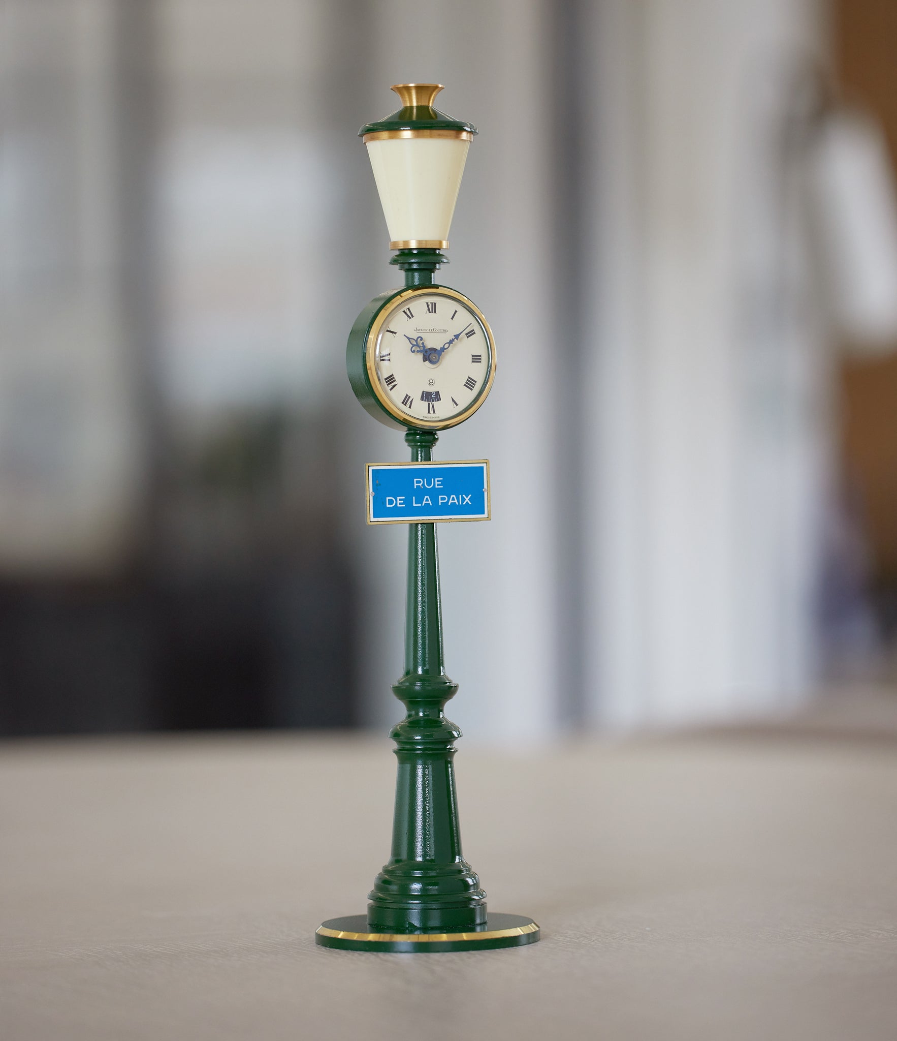 Rue de la Paix Desk Clock with 24-hour Alarm, British Racing Green