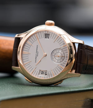 Traveller Laurent Ferrier Galet Micro Rotor LF 230.01 rose gold watch additional prototype dial for sale online at A Collected Man London UK approved reseller of preowned independent watchmakers