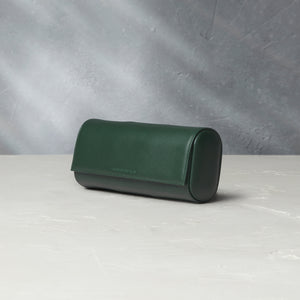 Paris, three-watch roll, emerald, saffiano leather | Buy at A Collected Man | Available Worldwide