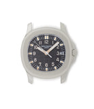 side-shot Patek Philippe Aquanaut 5066 in Steel, available to buy now from A Collected Man, London